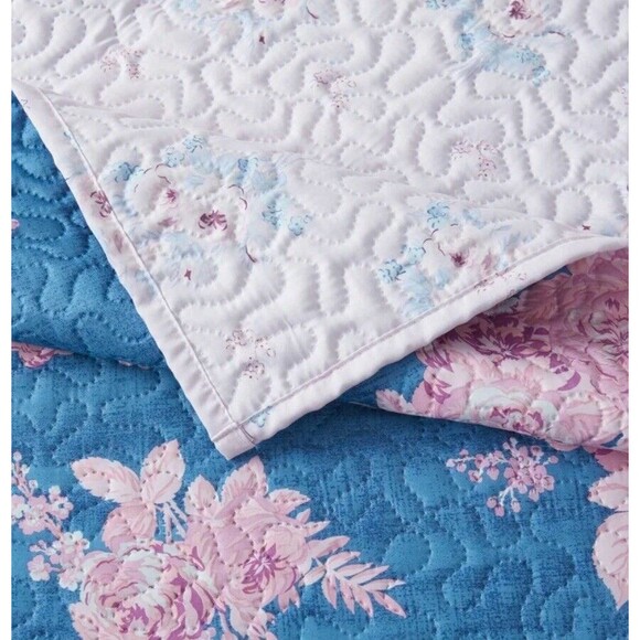 New Simply Shabby Chic Manor Floral Quilt Set, Full/Queen (4-Piece), Purple - Picture 4 of 5